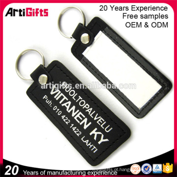 Custom printed logo genuine leather key chain